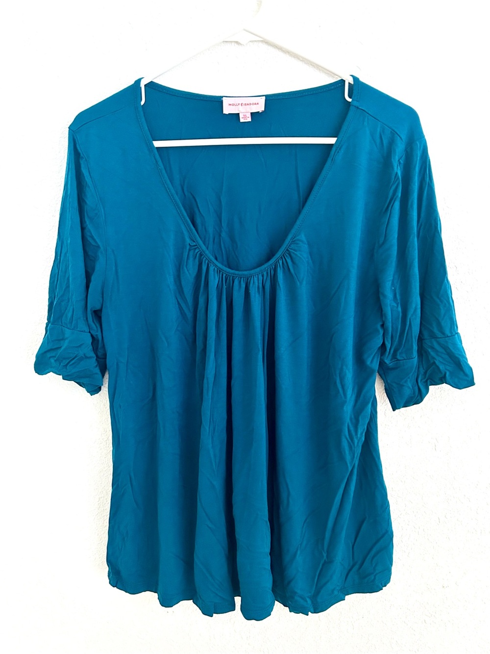 Molly & Isadora Teal Scoop-Neck T Shirt